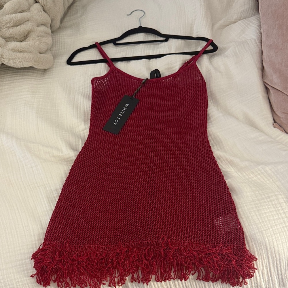 NWT white fox mini dress
